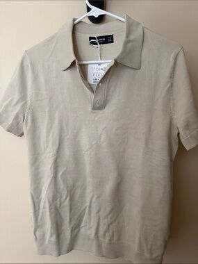 Pull&Bear Beige Short-Sleeve Polo